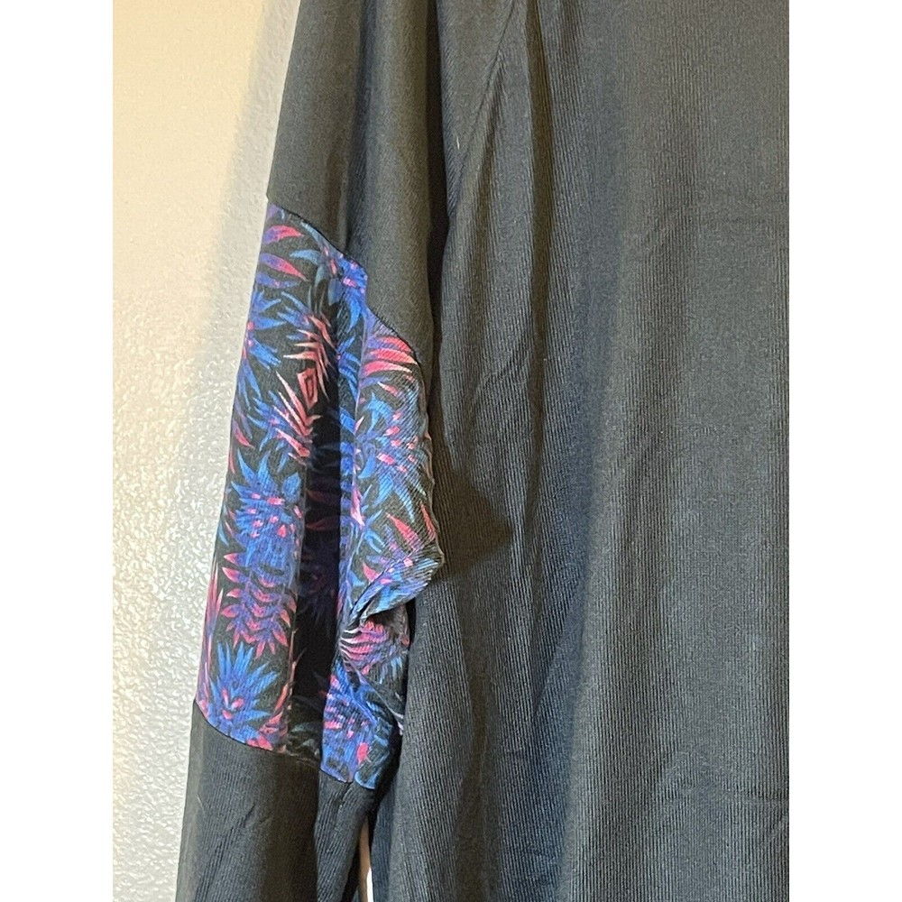 Retreat By Rhonda Shear Knit Lounge Sweatshirt Top Black Firework Size 2X - Picture 2 of 4